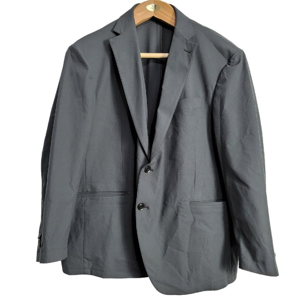 Sene Soho Flex Tech Sport Coat Unstructured Blazer Jacket Gray Custom 52 Chest